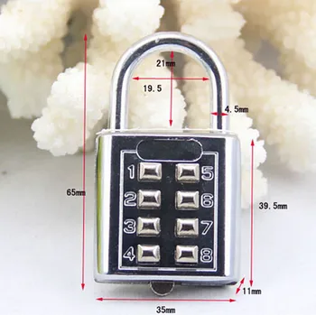 8 Mestno Pritisni Gumb Število Kombinacija Mehansko Ključavnico Kodo Za Zaklepanje Omaro Password Lock Prtljage Potovanja Varne Ključavnice