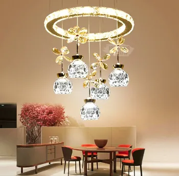 Moderna Dnevna Soba Jedilnica Krog Lestenec Lučka Ustvarjalne Restavracija Spalnica Crystal LED svetlobna telesa