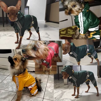 Nepremočljiva Oblačila za Pse, za Majhne Pse Pet Plašči Rain Jakna Kuža dežni Plašč Odsevni Trak Yorkie Chihuahua Oblačila Pet Izdelka