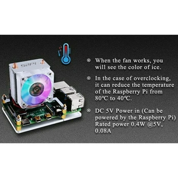 LEDU Stolp RGB Hladilni Ventilator Bakrene Cevi Hladilnika z ohišjem, ki je za Raspberry Pi 4 B