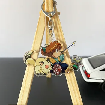 11 Stilov Inuyasha Keychain Moda Dvojno Stranicami Akril Obesek Ključ Imetnika Anime Porte Clef Higurashi Kagome Temo Nakit NOVA