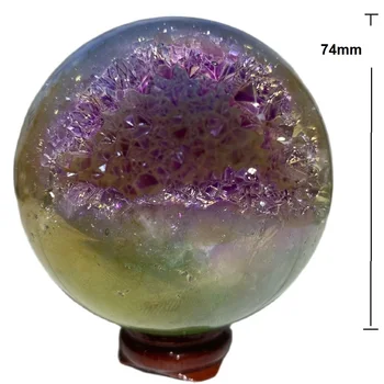 Naravni Področju Aura Druzy Agate Quartz Crystal Zbirka Darilo Doma Oprema Reiki Zdravilna Mineralna Vzorcev Voog Geode Žogo