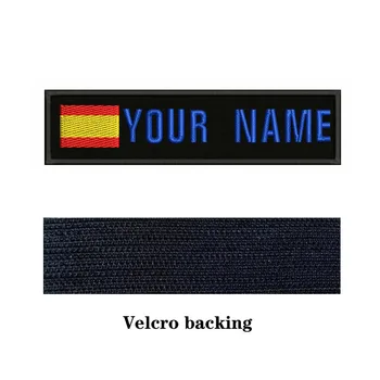 Špansko zastavo Španije 10X2.5 cm Vezenje po Meri Ime Besedilo Obliž Proge značko, iz Železa Ali Velcro Varnostno Obliži Za Nahrbtnik