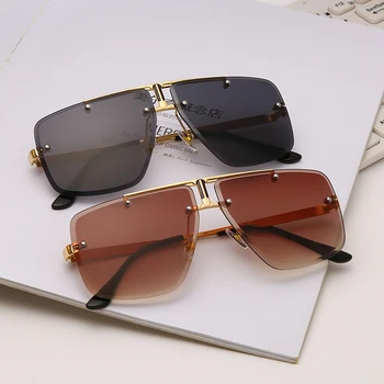 Rimless Kvadratnih Vintage sončna Očala blagovne Znamke Design Moških sončna Očala Luksuzni Moški Sunglass UV400 Odtenki gafas de sol hombre