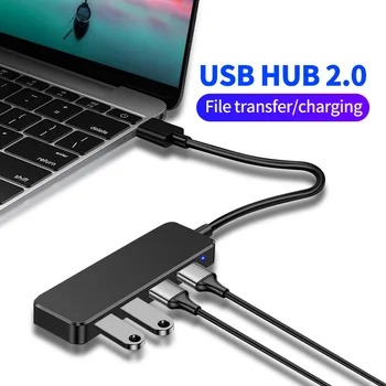 Visoke Hitrosti 4 Vrata USB Hub Polno Usb Prenos Podatkov Splitter Adapter USB2.0 za PC Računalnik Laptop Flash Disk Za Miške, Tipkovnice