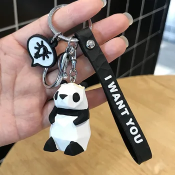 Ustvarjalne Risanka Geometrijske Gladko Dinozaver Panda Lutka Keychain Par Avto Ključnih Verige Nahrbtnik Visi Darilo Anime Keychain