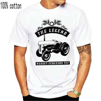 Massey Ferguson Tef Traktor Traktor Buldog Oltimer T Shirt Je Preprosta, Kratka Sleeved Bombaža T-Shirt Vrh Tee