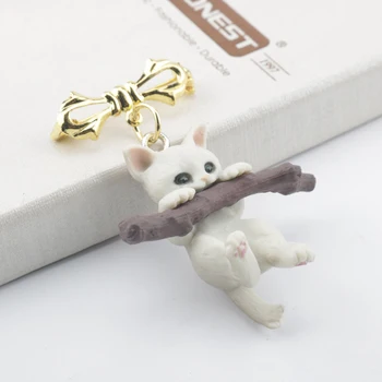 3D mačka keychain srčkan broška za ženske mucek srečen mačka ustvarjalne portachiavi chaveiro llaveros vrečko čar broške Nakit Darilo