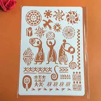 Egiptovski hieroglif A4 29*21 cm DIY Matrice Stensko Slikarstvo Album Kolorit Reliefi Album Dekorativni Papir, Kartice Predlogo