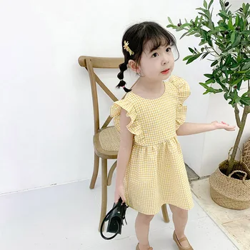 2021 poletje nova dekleta kariran telovnik krilo baby dekleta oblačenja telovnik krilo otrok korejski princesa obleko plima tovarne neposredne prodaje
