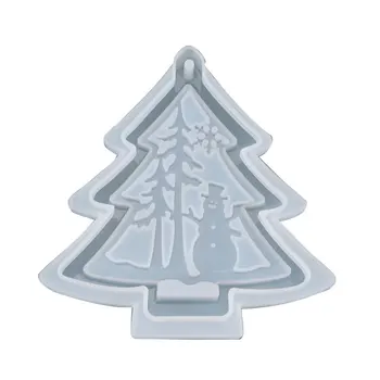 Božič Silikonsko Plesni za Epoksi Smolo DIY Božično Drevo Snežaka Seznam Obesek Soba Dekoracijo Smolo Plesni Silikonski Železnica