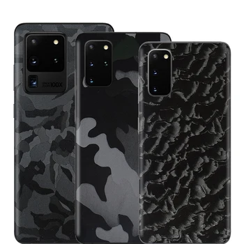 3D Black Prikrivanje Nalepko Kože za Samsung Galaxy S21 Ultra S20 FE Opomba 20 Film Primerih Zaščitnik Ultra Tanek Nalepke za S21 Plus