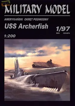 USS Archrfish Podmornice, Vojaškega Model 3D Papir Model Podmornice Papir Model