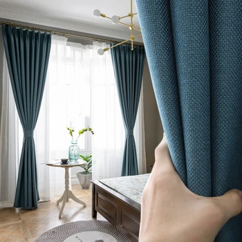 300 cm Višina Čiste barve okno blackout zavese zgosti bombaž perilo senčenje cutains za dnevno sobo, spalnica luksuznih zavese