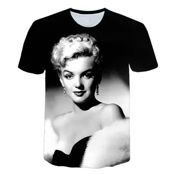 2021 nove seksi zvezda dekle Marilyn Monroe T-shirt 3D rose/nacionalno zastavo/Ballon smešno T-shirt za moške in ženske priložnostne T-shirt krpo