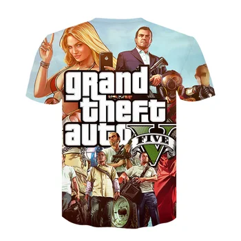 Grand Theft Auto Igro GTA 5 Fantovske obleke Poletje 3D Majice Kul Otroci TShirt Pisane Natisni T-shirt v Tee Smešno 2021 Nova