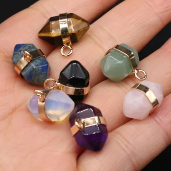 Naravni Kamen Valjaste Obesek Lepe Agates čarobne gumbe za nakit, izdelava DIY ogrlico, zapestnico, Uhane, pribor 16x16mm