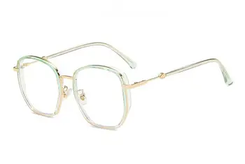 Retro TR90 Očal Okvir Velik Poligon Anti-modra Svetloba Ravno Ogledalo Očala Okvirji za Kratkovidnost Optični Prevelik Spectascles