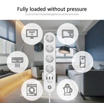 Tuya Wifi Smart Power Trakovi EU Vtičnice Plug Polnjenje prek kabla USB Vtičnico App Remote Čas Glasovni Nadzor Deluje Z Alexa googlova Domača stran