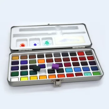 50 Barve Trdna Akvarel Barve Prenosne Kovinske Polje Vode Barvni Pigment za Začetnike Risanje Akvarel slika ustvarjalce
