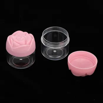 12 Kos 20 g Plastične Kozmetične Kreme Posode Z Rose Oblikovan Vijak Kape Prazno Ličila Vzorec Kozarci Balzam za Ustnice Pot Jar