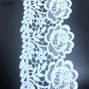 5yard 11 cm afriške čipke tkanine traku umetnosti obrti šivanje tkanine bele vrtnice DIY handwork poroko umetnosti obrti šivanje trim Lepe