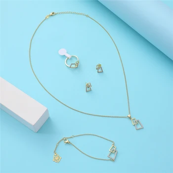 2021 Feb poroko zlato nakit set za ženske kristalno kroglice modni nakit set bakra visoke kakovosti nakit set