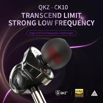 QKZ CK10 V Uho Stereo Žične Slušalke Športne Glasbo, Slušalke z Mikrofonom