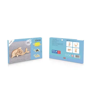 Lesena 3D Živali Otroci Sestavljanke Jigsaw Kenguru Pes Delfinov, Opica, Lisica Zlata Riba Izobraževalne Igrače Za Otroke, Odrasle Igre