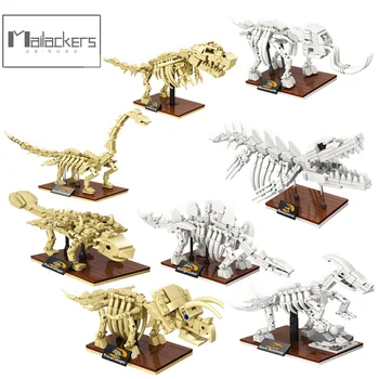 Bloki mesto dinozaver Jurski Park 3d Dinozaver kosti Fosilnih Okostje Opeke Dino Muzej Igrač za Otroke, Izobraževanje Diy Darila