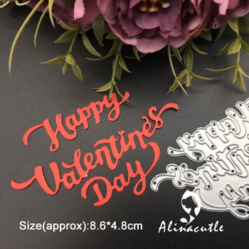 Kovinski Rezanje Die Cut Happy Valentine ' s Day Scrapbooking Papir obrti album Ročno izdelane Kartice Matrice Nož Udarec Alinacutle