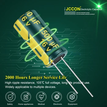 460Pcs/Box Kondenzator Kit JCCON 1UF-1500UF 24Values Aluminija Elektrolitski Kondenzatorji 6.3 PROTI-50V Kondenzatorji Razvrstan Polje Komplet Nizko ESR
