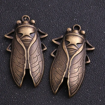 1pcs 34*61mm Cicada Čare Moda Diy Kovinski Ročno Čare DIY Nakit Živali Cicada Obesek Čar