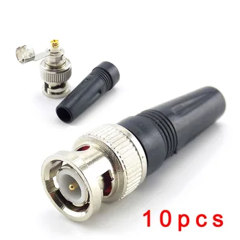 10pcs BNC Konektor Moški plug adapter Twist-na Koaksialni Kabel RG59 za CCTV Kamere, Video/AVDIO Priključek W17