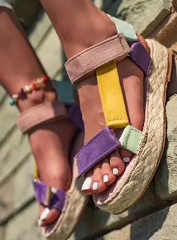 Barvita Ženske Sandale s Sanfore Antilop 2021 Poletje Zbirka Open Toe Priložnostne Moderni Čevlji Gladiator Slog, Dame na Prostem
