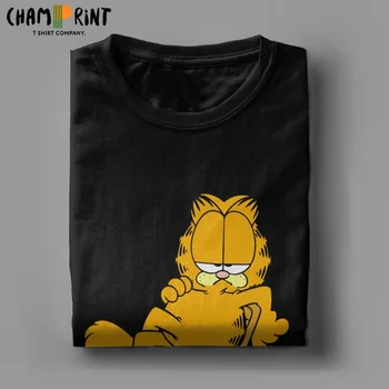 Garfield To Je Moj Srečen Obraz T-Shirt Moški Smešno Meme Mačka Risanka Zabavno Tee Shirt O Vratu Kratek Rokav T Srajce Ideja Za Darilo Vrhovi