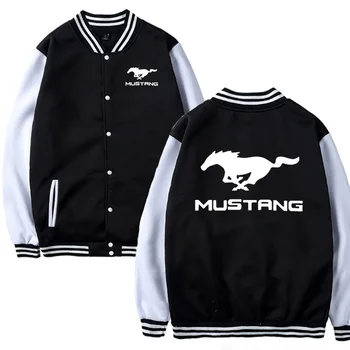 Mens Baseball Suknjič Mustang Avto Logotip, ki je Natisnjena Priložnostne Hip Hop Harajuku Sweatshirts Mens Baseball enotno Slim Primerna Unisex Oblačila