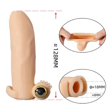 Penise Širitve 2.6 cm Rokav za Penis Visoke Kakovosti TPE Mehki Material z Vibrator Igrače za Odrasle