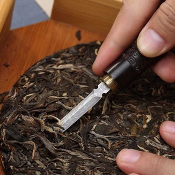 【Rdeče gozd 】Vzorec Jekla Čaj Iglo Čaj Membrana iz Nerjavečega Jekla, Lesa Ročaj Čaj nastavite Ročno izrezljane Kung fu Čaj nož