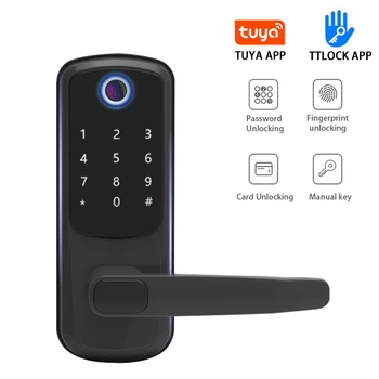 Tuya Wifi Smart Lock TTlock zaklepanje Vrat Varnosti Inteligentni bralnik Prstnih Zaklepanje Z Bluetooth WiFi Geslo RFID Pametne Vrata Ključavnice