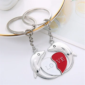 1 Par Par Keychain Kombinacija Ljubezen Srce obesek za ključe, Ljubitelji Keyfob Spominkov Valentinovo, Darila Nakit