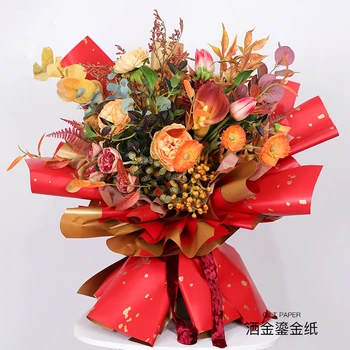 20 Listov Papirja Ljubek Korejski Cvet Ovojni Papir Gladek Nepremočljiva Rose Wraped Zlato Knjigo Materialov