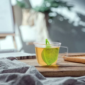 Silikonski Čaj Filter Ustvarjalne Listi Oblikovan Smešno Zeliščni Čaj Vrečko Za Večkratno Uporabo Infuser Kave Difuzor Cedilo