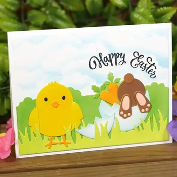 Lepe Velikonočne Zdrobljen Chick Rezanje Kovin Matrice Matrica Scrapbooking DIY Album Žig