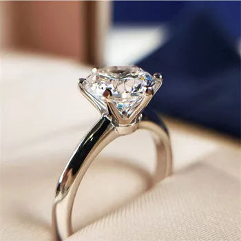 Choucong Realno 925 Sterling Srebro Solitaire Ring 8 mm, diamant cz Angažiranost, Poročni Bend, Obroči za ženske, moške Stranke Nakit