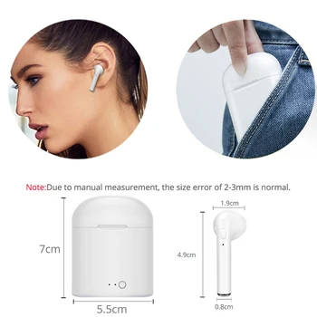 I7s TWS Air Pro Bluetooth Slušalke Stereo Res Brezžične Slušalke V Uho Šport Prostoročno Čepkov Za iPhone Mobilni Telefon Xiaomi