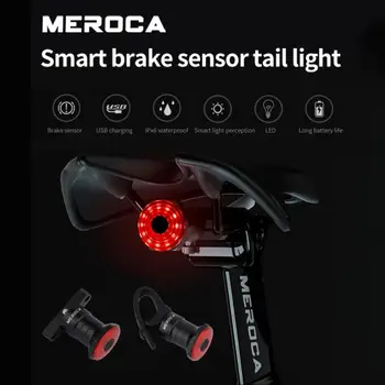MEROCA Kolo Zadnje Luči IPx6 vodoodporna LED Polnjenje Izposoja Smart Auto Zavora za Zaznavanje Svetlobe Pribor Kolo Luč Svetlobe