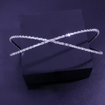 2021 Nov Modni Polno Diamond Hairband Poročne Poročni Dodatki Za Lase Ostra Evropske Ameriški Pribor Trakovi