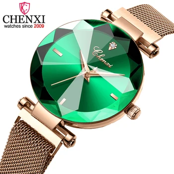 2020 Ženske Ure CHENXI blagovna Znamka Modnih Gem Cut Geometrijo Kristalno Luksuzni Ženske Quartz Ure zegarek damski Relogio Feminino