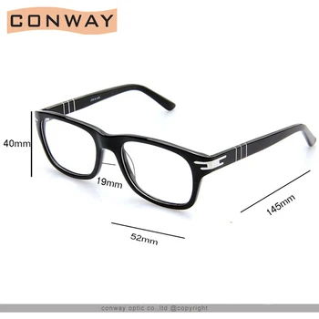 Conway Retro Kvadratni Okvir Očal Jasno, Leče Očala za Moške, Ženske, blagovno Znamko, Design Optičnih Očal Kakovosti Acetat Havani Črna